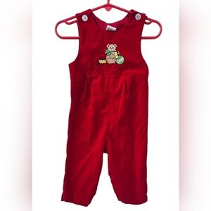 Vintage Baby Christmas Velvet Overalls SIZE 6-9mo